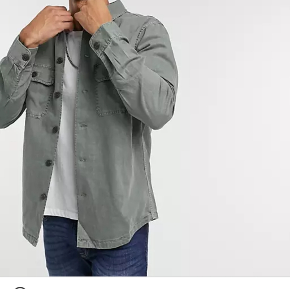 💥5/$25 Abercrombie & Fitch Military Two Pocket Overshirt In Khaki